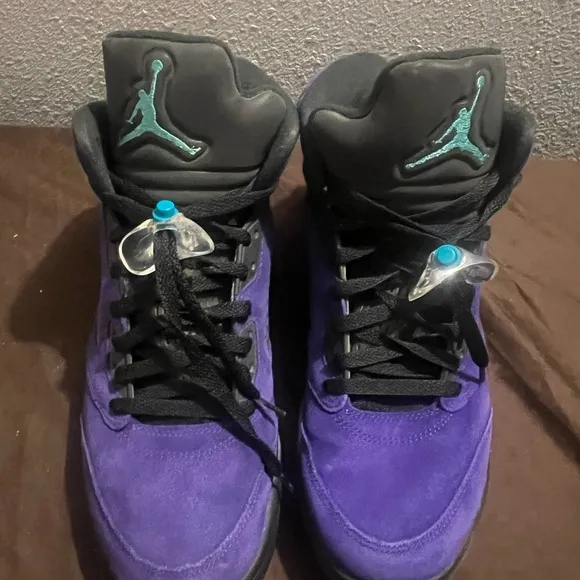 Vibrant Purple and Teal Sneakers Retro 5 Alternative Grape