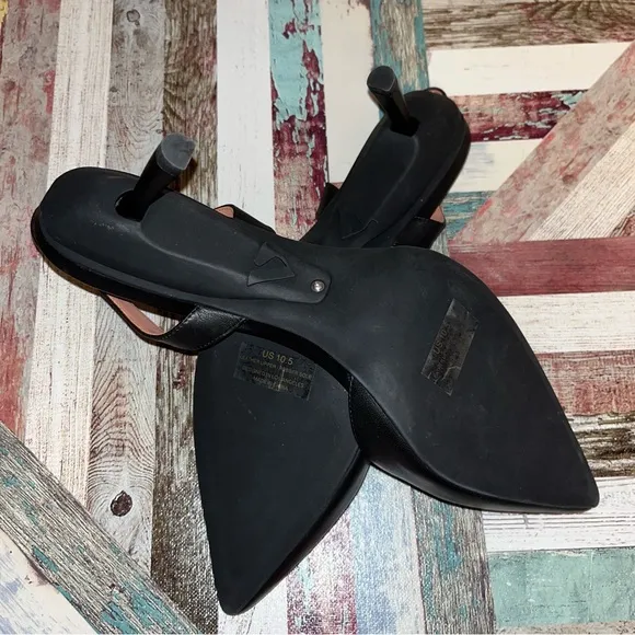 Vice Versa Everyday Slingback Heel Black EUC Convert to Flats Shoes SZE 10.5