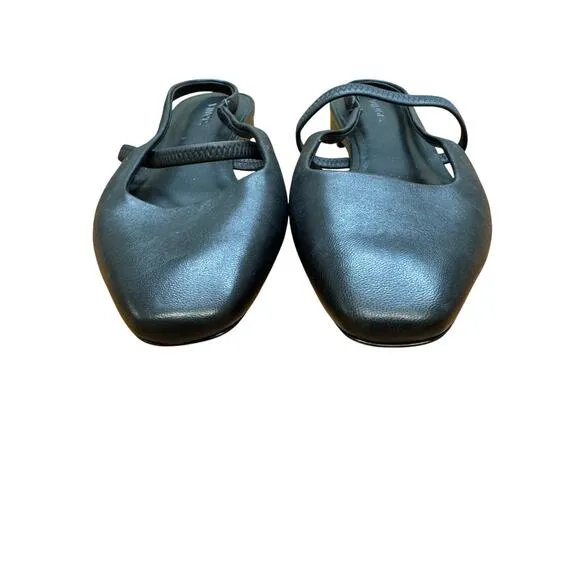 Vince Bernice-B Leather Slingback Flats in Black Size 9