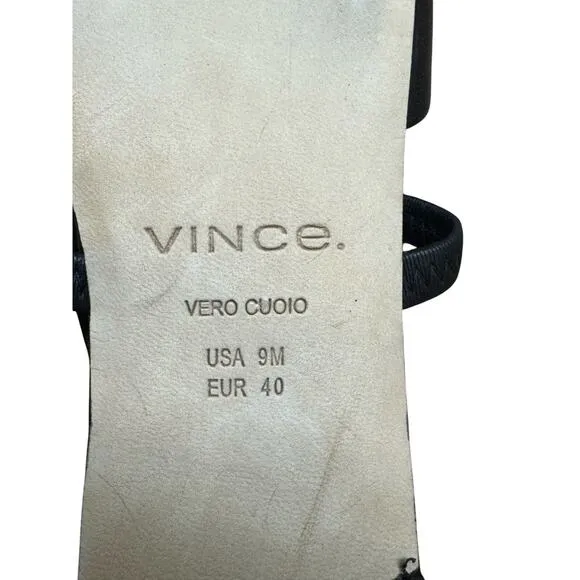 Vince Bernice-B Leather Slingback Flats in Black Size 9
