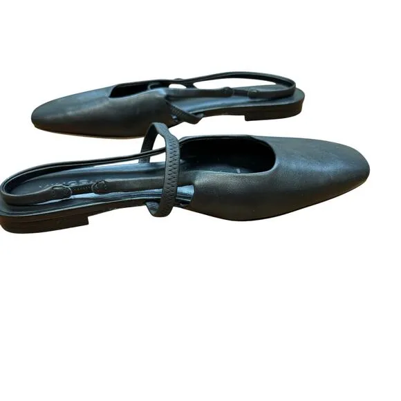 Vince Bernice-B Leather Slingback Flats in Black Size 9