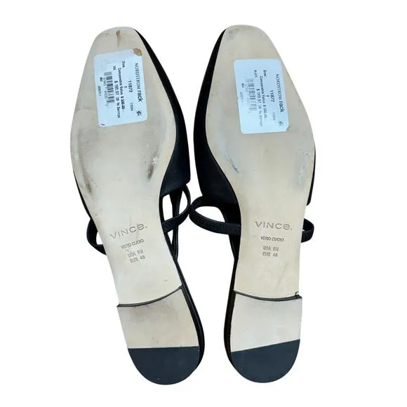 Vince Bernice-B Leather Slingback Flats in Black Size 9
