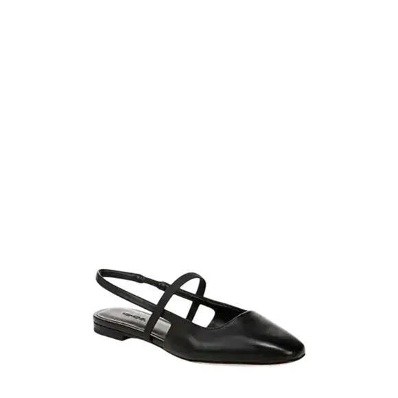 Vince Bernice-B Leather Slingback Flats in Black Size 9