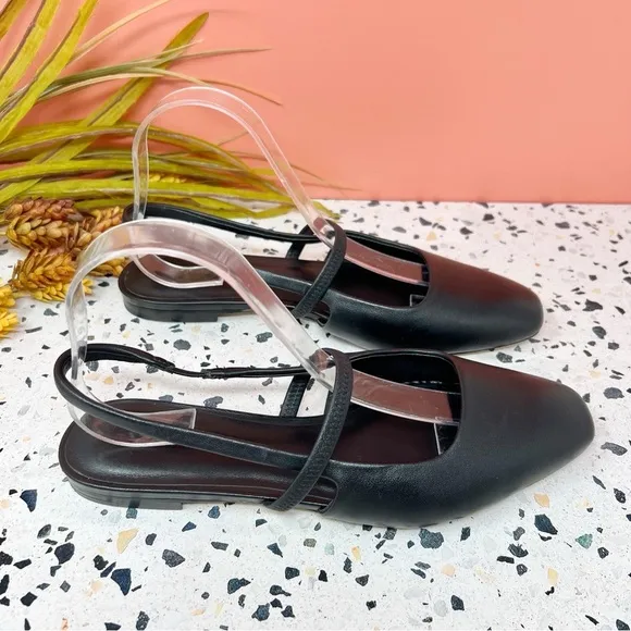 VINCE Bernice Black Leather Slingback Women’s Mules Flats Sz 8.5