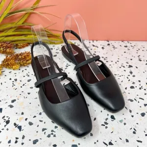 VINCE Bernice Black Leather Slingback Women’s Mules Flats Sz 8.5