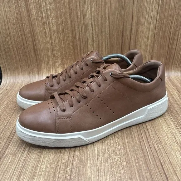 Vince Brady Leather  Luggage Brown Low Lace Up Casual Sneakers Mens Size 12 M