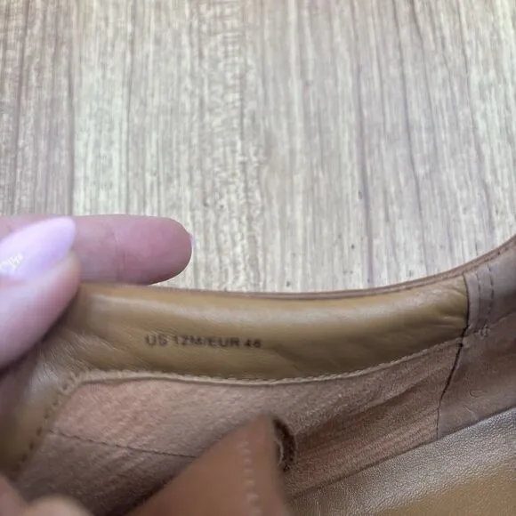 Vince Brady Leather  Luggage Brown Low Lace Up Casual Sneakers Mens Size 12 M