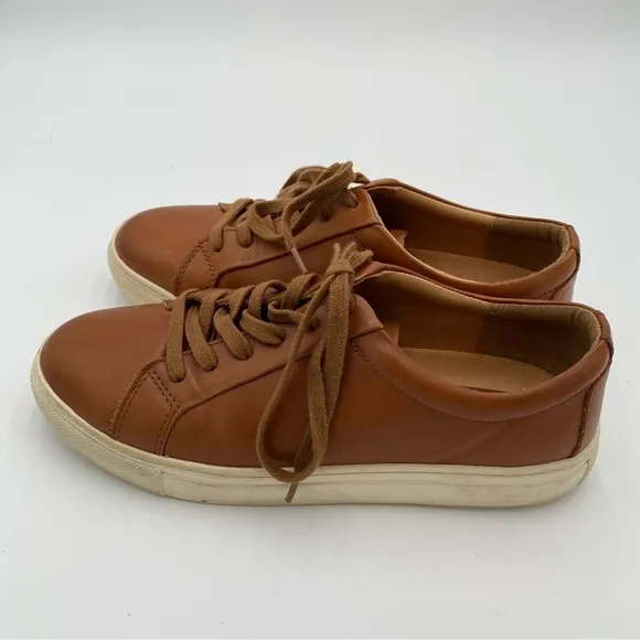 Vince Camuto Men's Mills Leather Full Lace Up Casual Sneakers Brown Size 8.5