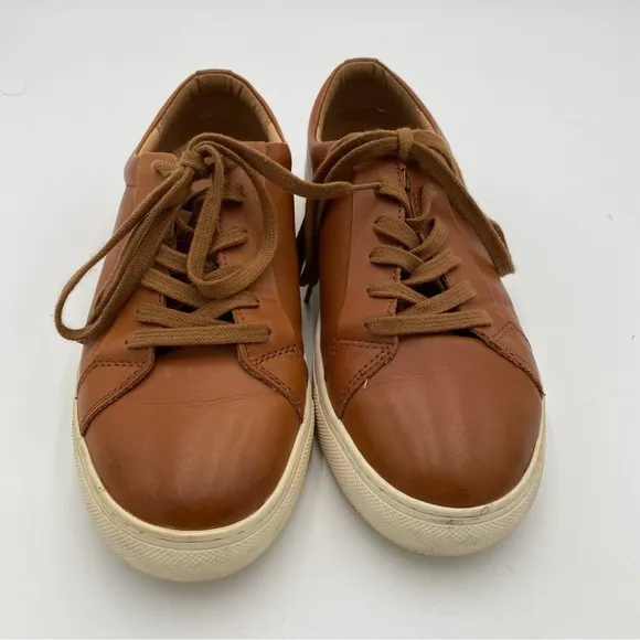 Vince Camuto Men's Mills Leather Full Lace Up Casual Sneakers Brown Size 8.5