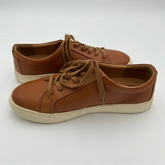Vince Camuto Men's Mills Leather Full Lace Up Casual Sneakers Brown Size 8.5