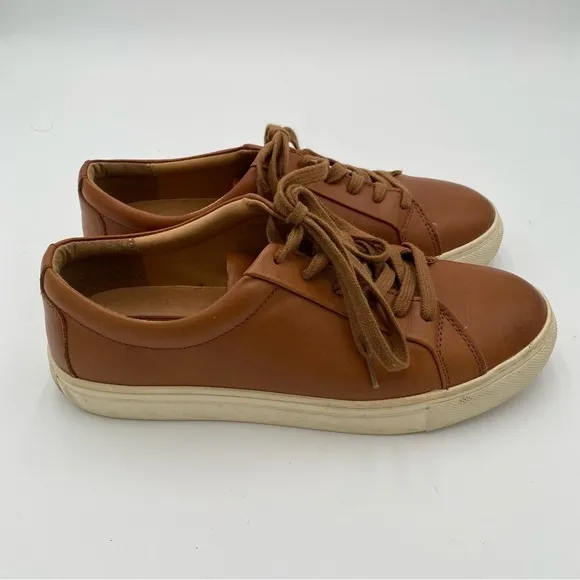 Vince Camuto Men's Mills Leather Full Lace Up Casual Sneakers Brown Size 8.5