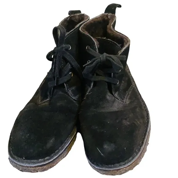 Vince Candice Suede Shearling Chukka Boot (Black)