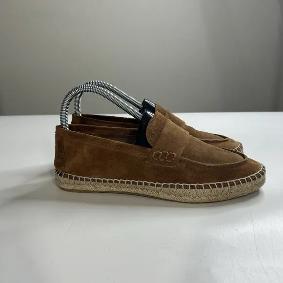 Vince Daria Espadrille Loafer Women’s 8 M Brown Suede Slip On Shoe Casual