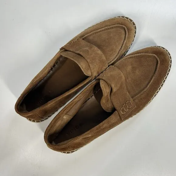 Vince Daria Espadrille Loafer Women’s 8 M Brown Suede Slip On Shoe Casual