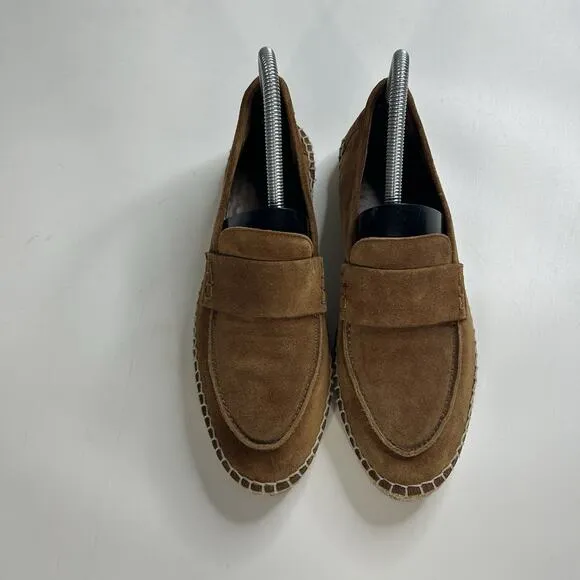 Vince Daria Espadrille Loafer Women’s 8 M Brown Suede Slip On Shoe Casual