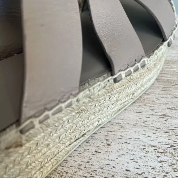 Vince Sabella Espadrille Wedge Sandal in Beige Size 10 NWOB