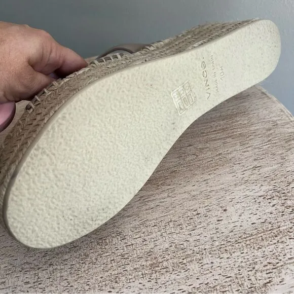 Vince Sabella Espadrille Wedge Sandal in Beige Size 10 NWOB