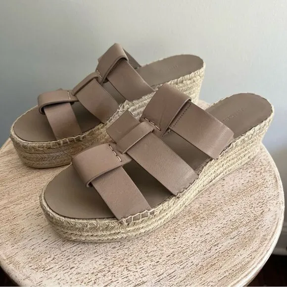 Vince Sabella Espadrille Wedge Sandal in Beige Size 10 NWOB