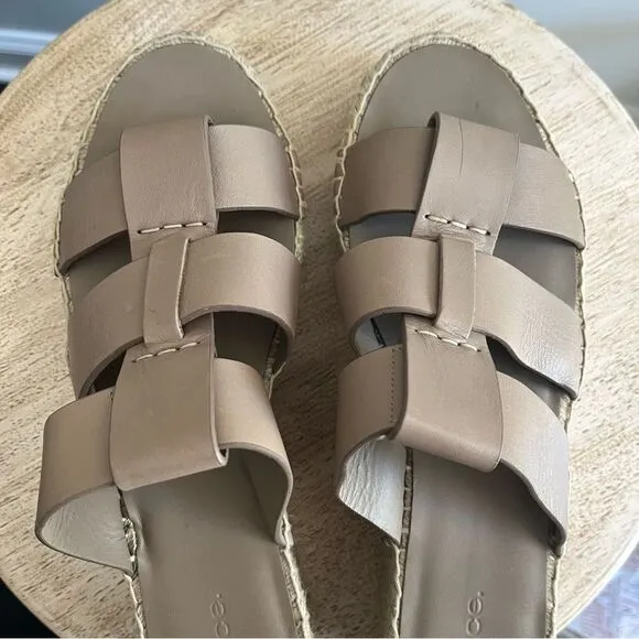 Vince Sabella Espadrille Wedge Sandal in Beige Size 10 NWOB