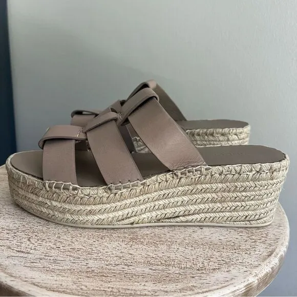 Vince Sabella Espadrille Wedge Sandal in Beige Size 10 NWOB