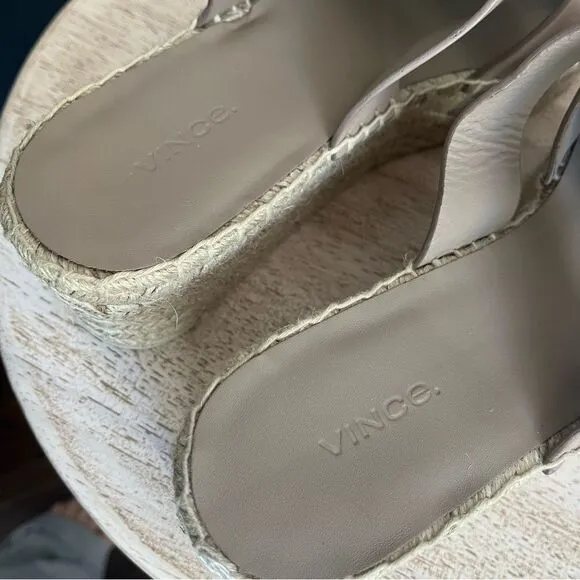 Vince Sabella Espadrille Wedge Sandal in Beige Size 10 NWOB