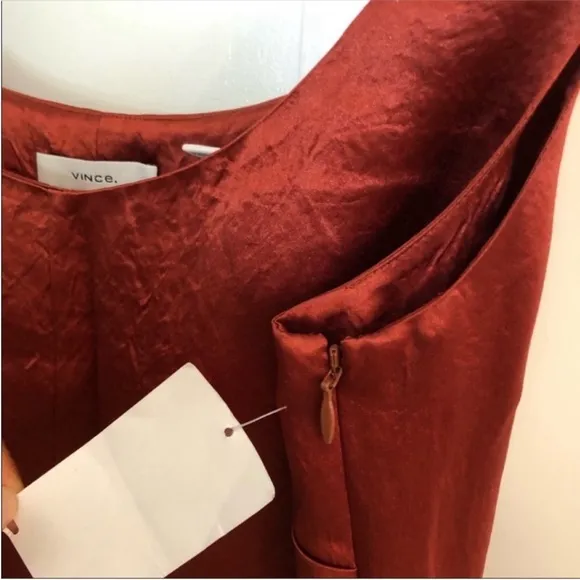 VINCE Slim Fitted Slip Dress In Sangre
