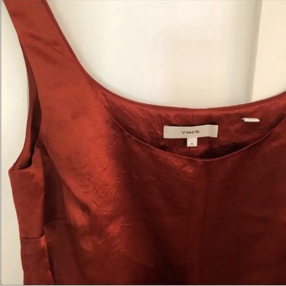 VINCE Slim Fitted Slip Dress In Sangre