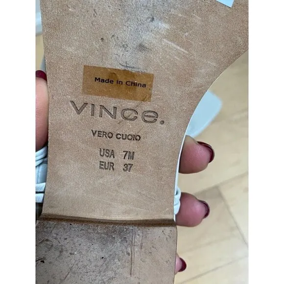 Vince Women's Ivory &quot;Denton&quot; sandals puffy leather thong flats
