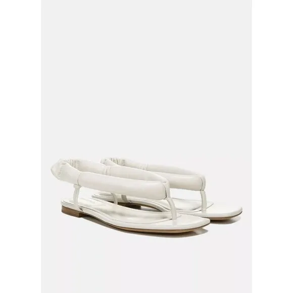 Vince Women's Ivory &quot;Denton&quot; sandals puffy leather thong flats