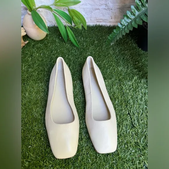 VINCECesta Square Toe Ballet Flat Moonlight size 37.5 US 7.5