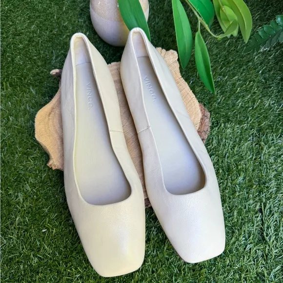 VINCECesta Square Toe Ballet Flat Moonlight size 37.5 US 7.5