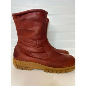 Vintage Husky Bastien Brothers Kanak Leather Fleece Lined Zipper Ankle Snow Boot