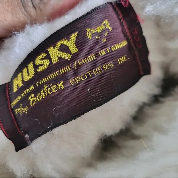 Vintage Husky Bastien Womens Pull On Leather Faux Sherpa Boots Shearling Size 9M