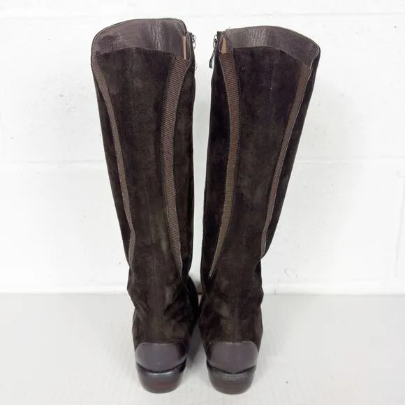 Vintage Ilasio Renzoni Boots Womens 36 Brown Suede Knee High Shearling Lined
