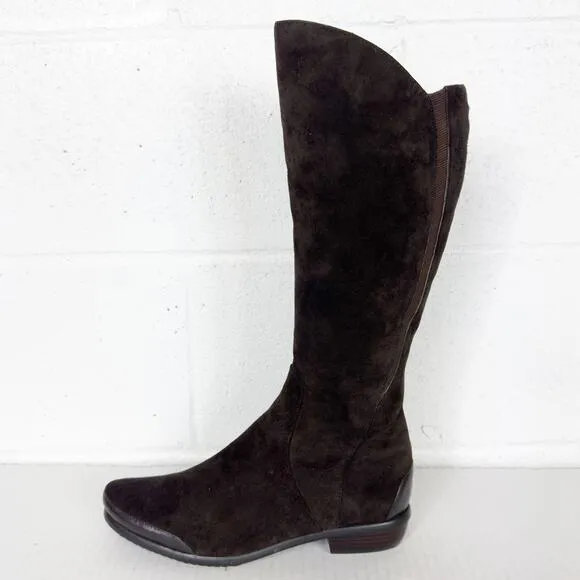 Vintage Ilasio Renzoni Boots Womens 36 Brown Suede Knee High Shearling Lined