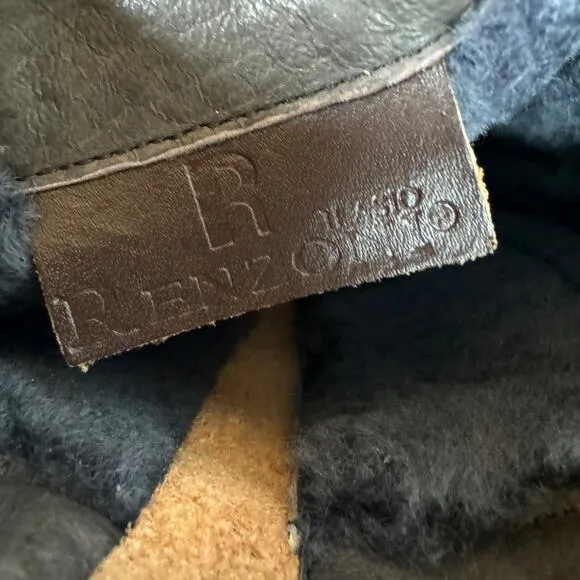 Vintage Ilasio Renzoni Boots Womens 36 Brown Suede Knee High Shearling Lined