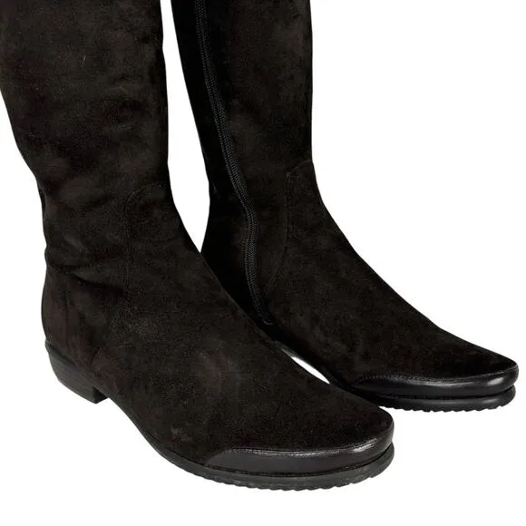 Vintage Ilasio Renzoni Boots Womens 36 Brown Suede Knee High Shearling Lined