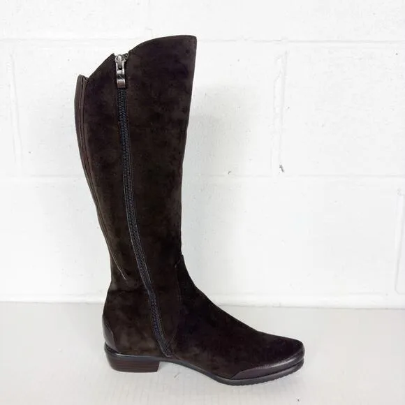 Vintage Ilasio Renzoni Boots Womens 36 Brown Suede Knee High Shearling Lined
