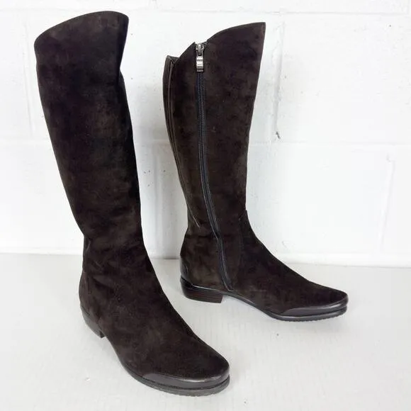 Vintage Ilasio Renzoni Boots Womens 36 Brown Suede Knee High Shearling Lined