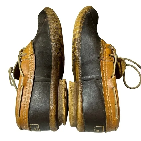 VINTAGE Mens LL BEAN Maine Hunting Shoe Boots Duck Leather Rubber Mocs 8M