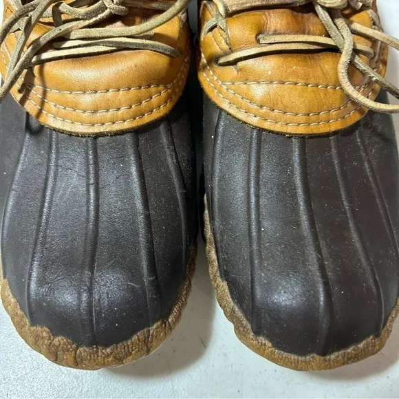 VINTAGE Mens LL BEAN Maine Hunting Shoe Boots Duck Leather Rubber Mocs 8M