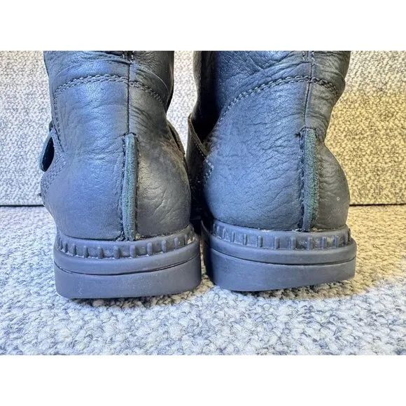 Vintage UGG Australia Black Leather Shearling-Lined Ankle Boots  Men's Size 7 Wi