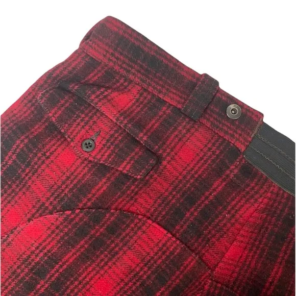 Vintage Woolrich Hunting Pants Buffalo Plaid Wool Antique Hunt Pant Red