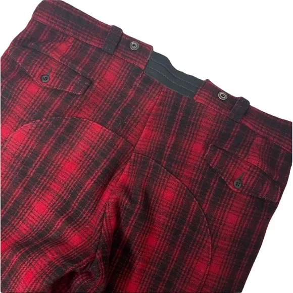 Vintage Woolrich Hunting Pants Buffalo Plaid Wool Antique Hunt Pant Red