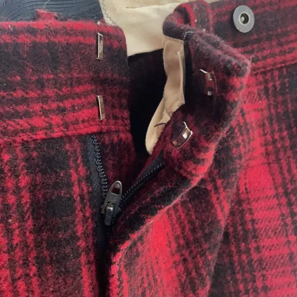 Vintage Woolrich Hunting Pants Buffalo Plaid Wool Antique Hunt Pant Red