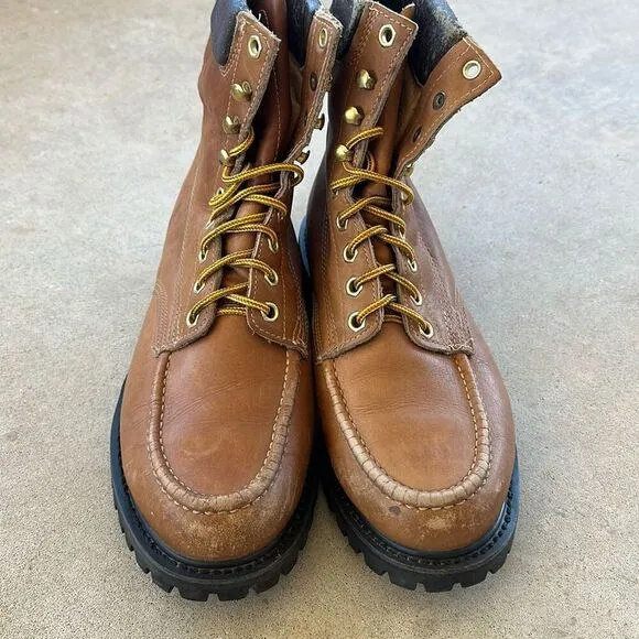 Vintage MONTBLANC Hiking Boots Combat Leather Boots Men’s 11 Made In Korea