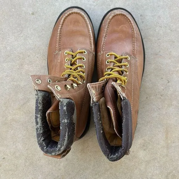 Vintage MONTBLANC Hiking Boots Combat Leather Boots Men’s 11 Made In Korea