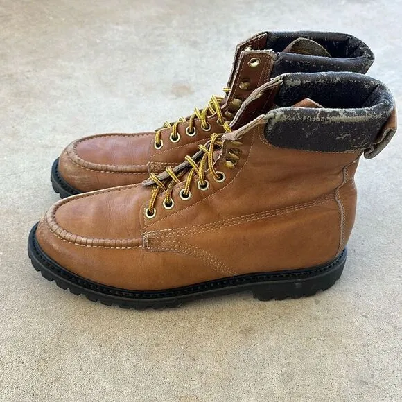 Vintage MONTBLANC Hiking Boots Combat Leather Boots Men’s 11 Made In Korea