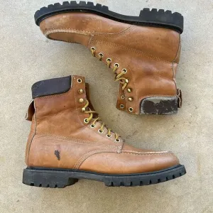 Vintage MONTBLANC Hiking Boots Combat Leather Boots Men’s 11 Made In Korea