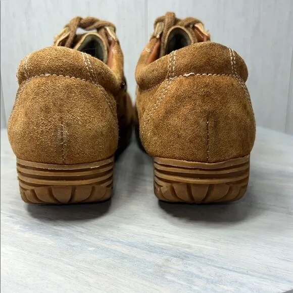 Vintage Town &amp;Country Brown Leather Tie up Loafers size 10